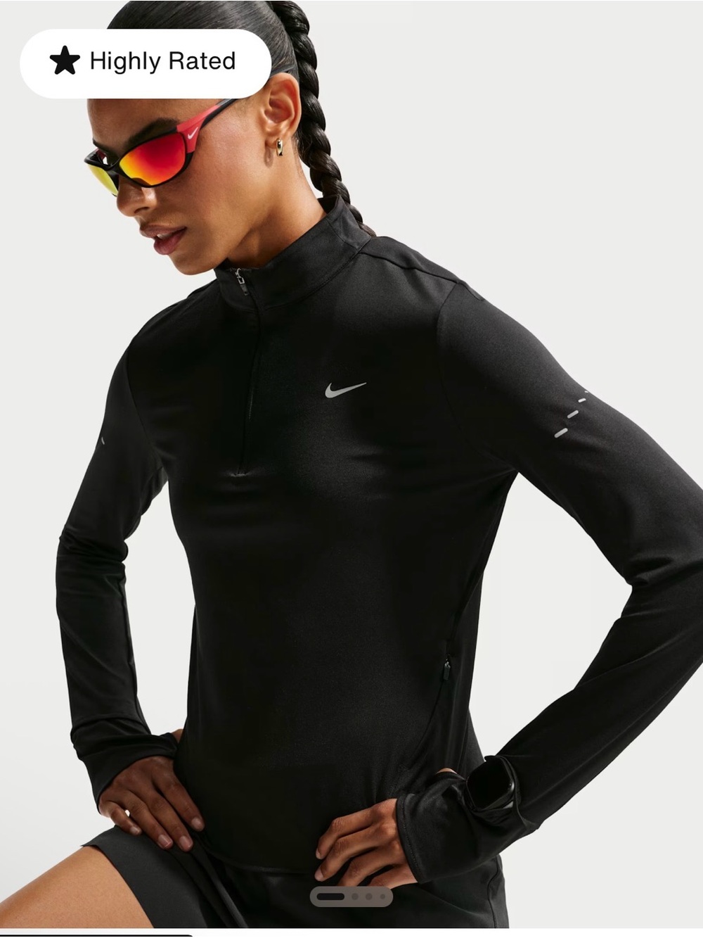 Nike Women's Swift Dri-FIT UV 1/4-Zip Running Top Size S NWT